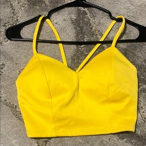 Vibrant Yellow Strappy Crop Top